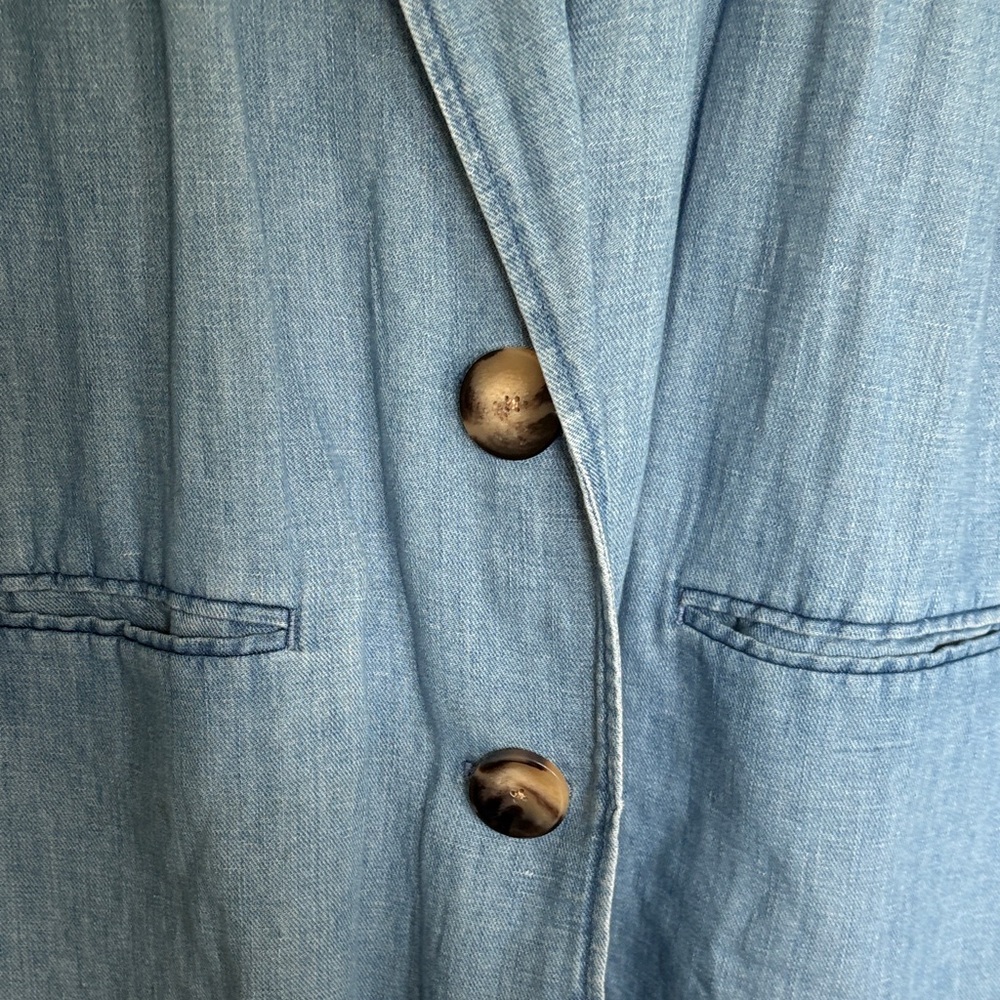 J. Jill Light Blue Denim Jacket with Button Detail - Picture 3 of 9
